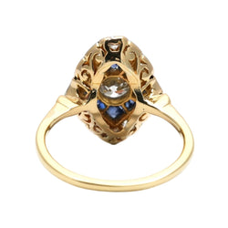 Bague en or blanc, or jaune, saphir et diamants - Castafiore