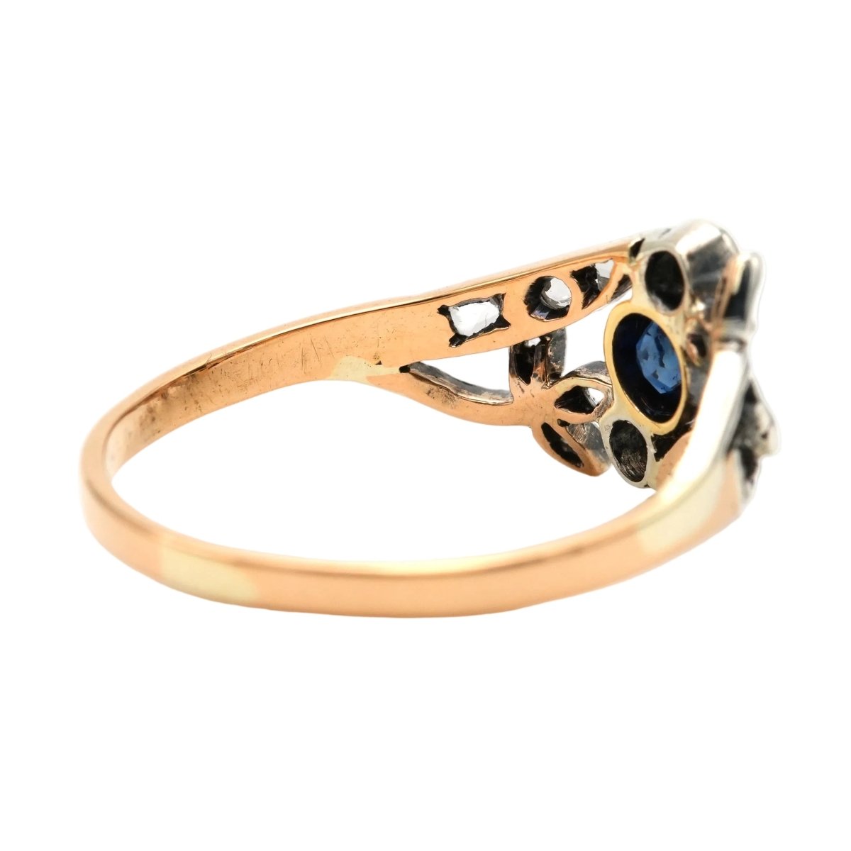Bague en or blanc, or jaune, saphirs et diamants - Castafiore