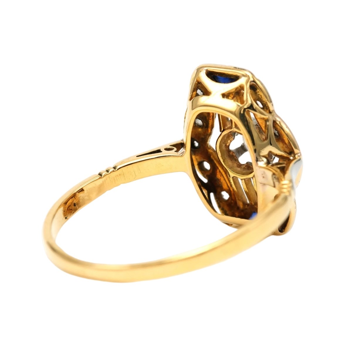Bague en or blanc, or jaune, saphirs et diamants - Castafiore