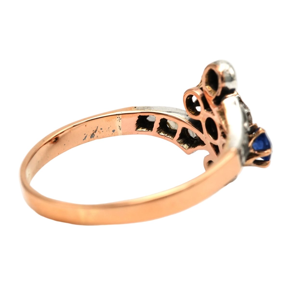 Bague en or blanc, or jaune, saphirs et diamants - Castafiore