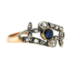 Bague en or blanc, or jaune, saphirs et diamants - Castafiore
