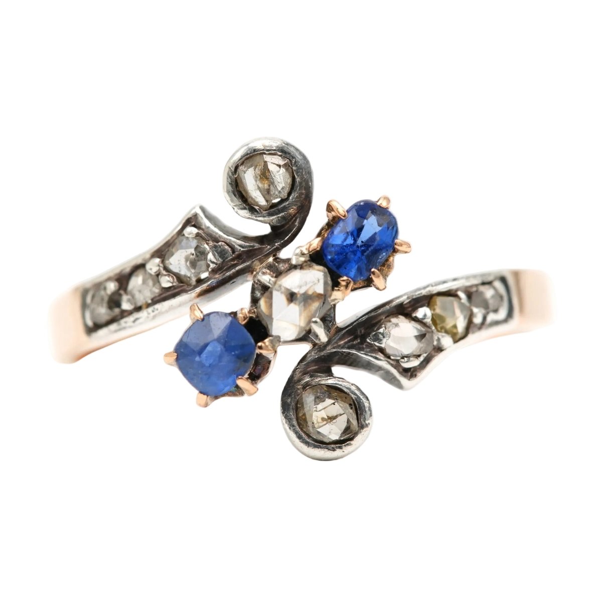 Bague en or blanc, or jaune, saphirs et diamants - Castafiore