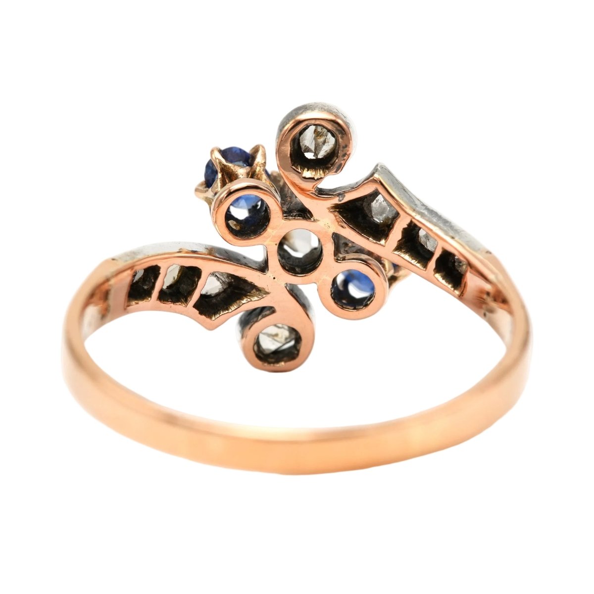 Bague en or blanc, or jaune, saphirs et diamants - Castafiore