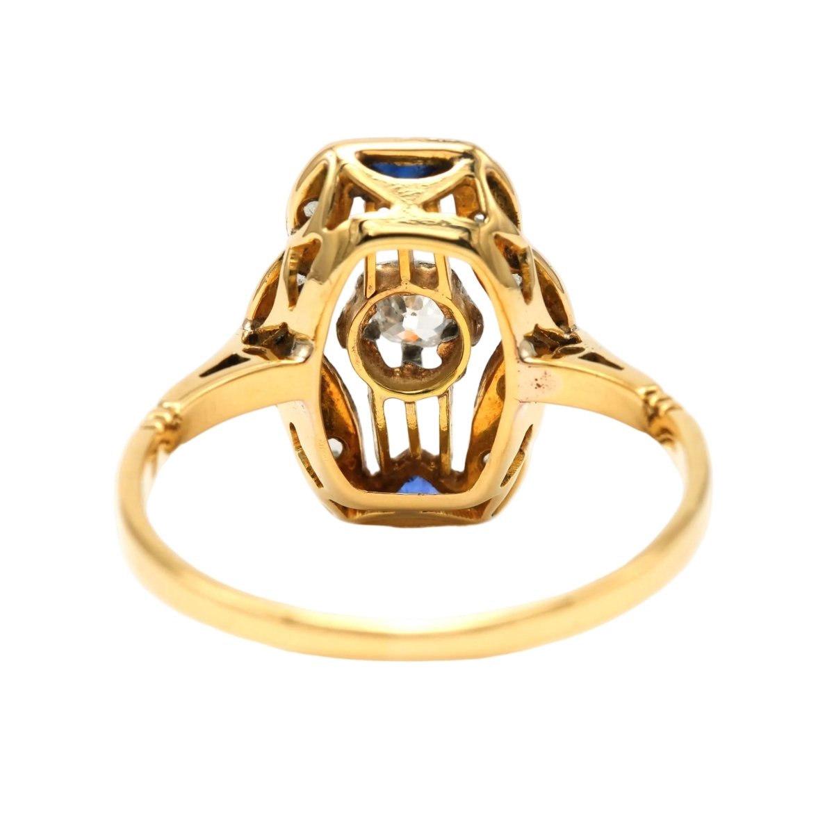 Bague en or blanc, or jaune, saphirs et diamants - Castafiore