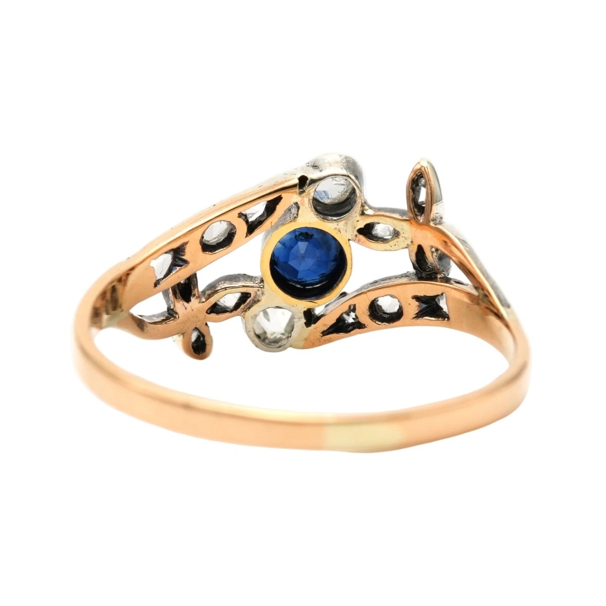 Bague en or blanc, or jaune, saphirs et diamants - Castafiore