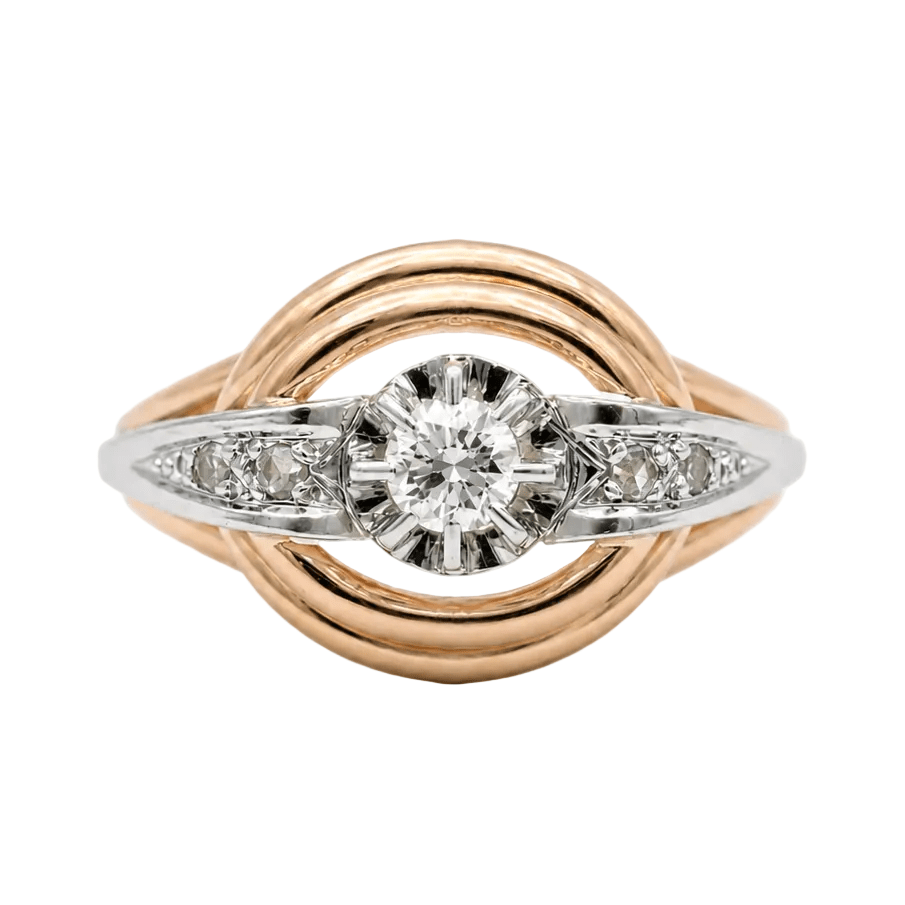Bague en or blanc, or rose et diamants - Castafiore