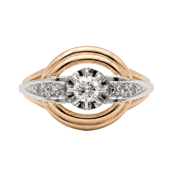 Bague en or blanc, or rose et diamants - Castafiore