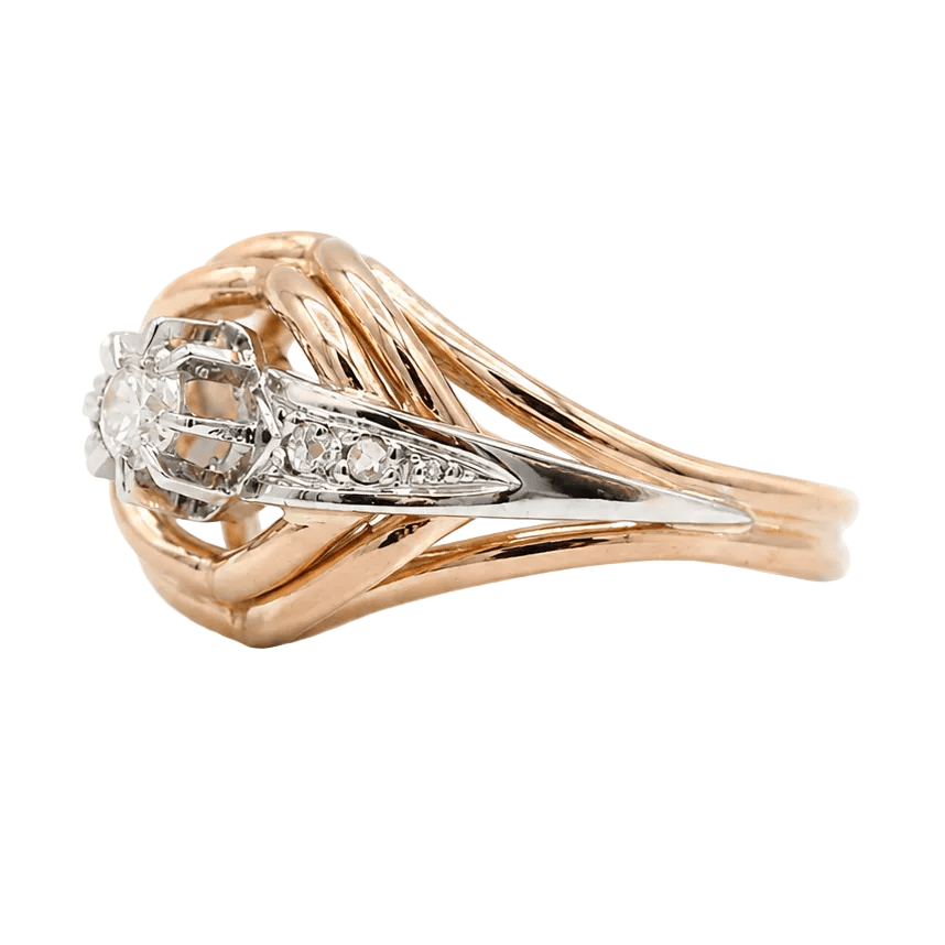 Bague en or blanc, or rose et diamants - Castafiore