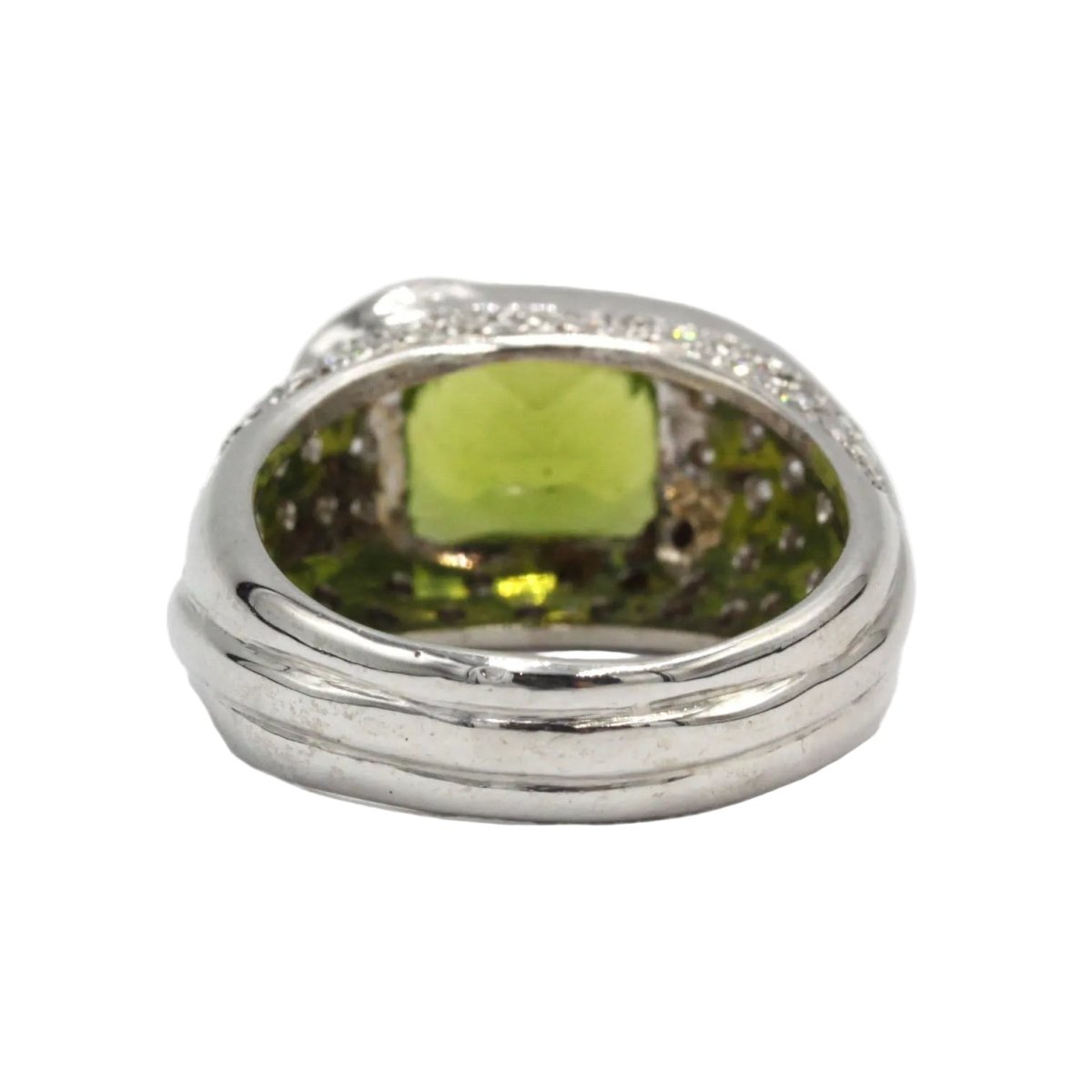 Bague en or blanc, péridot, grenats et diamants - Castafiore