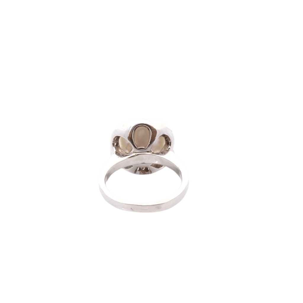 Bague en or blanc, perles et diamants - Castafiore