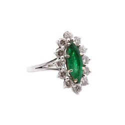 Ring vintage emerald and diamonds