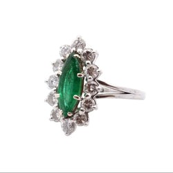 Ring vintage emerald and diamonds