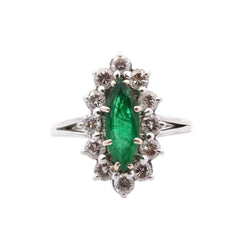 Ring vintage emerald and diamonds