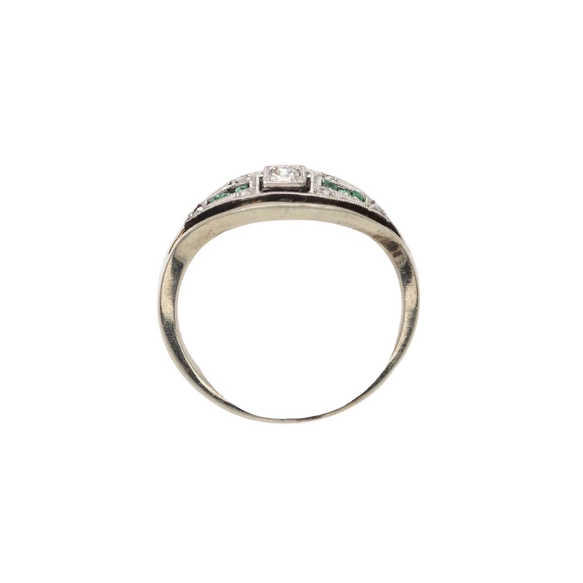 Bague en or blanc, platine, émeraudes et diamants - Castafiore