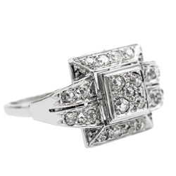 Bague en or blanc, platine et diamant - Castafiore