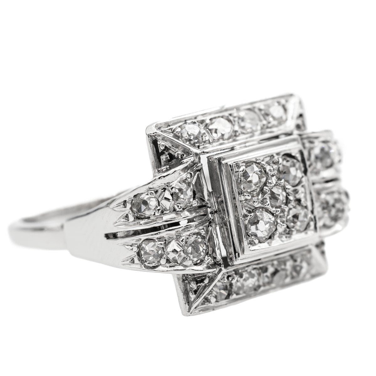 Bague en or blanc, platine et diamant - Castafiore
