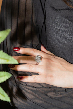 Bague en or blanc, platine et diamant - Castafiore