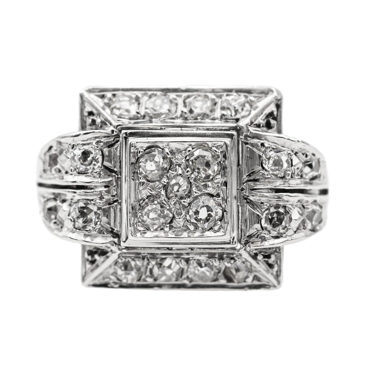 Bague en or blanc, platine et diamant - Castafiore