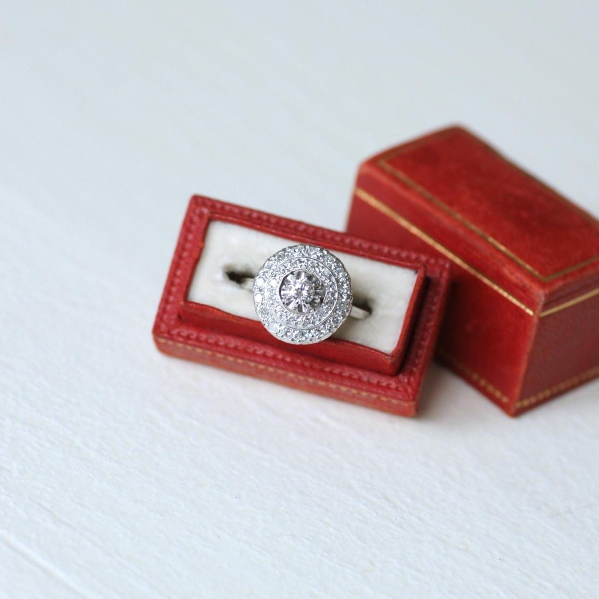 Bague en or blanc, platine, et diamants - Castafiore