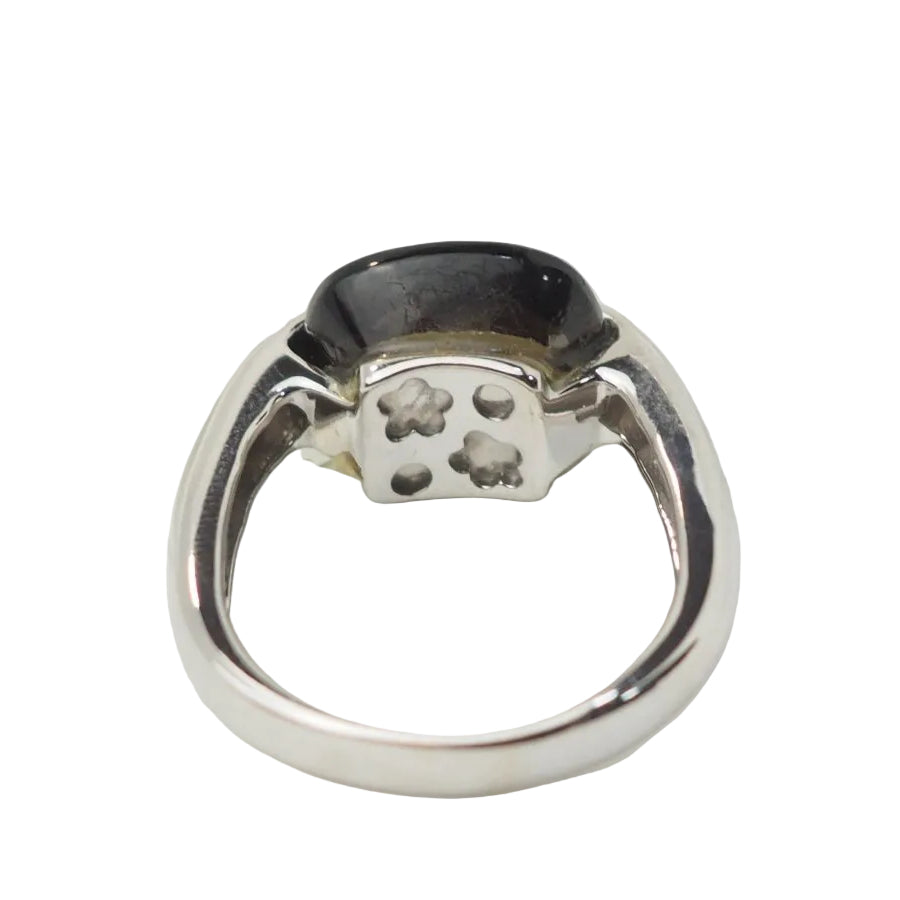 Bague en or blanc, quartz fumé et diamants - Castafiore