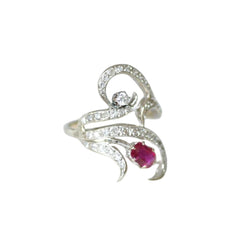 Bague en or blanc, rubis, et diamants - Castafiore