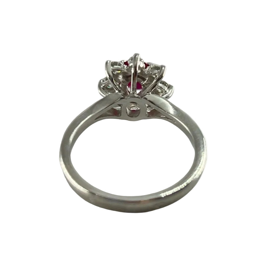 Bague en or blanc rubis et diamants - Castafiore