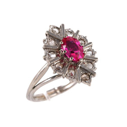 Bague en or blanc, rubis et diamants - Castafiore