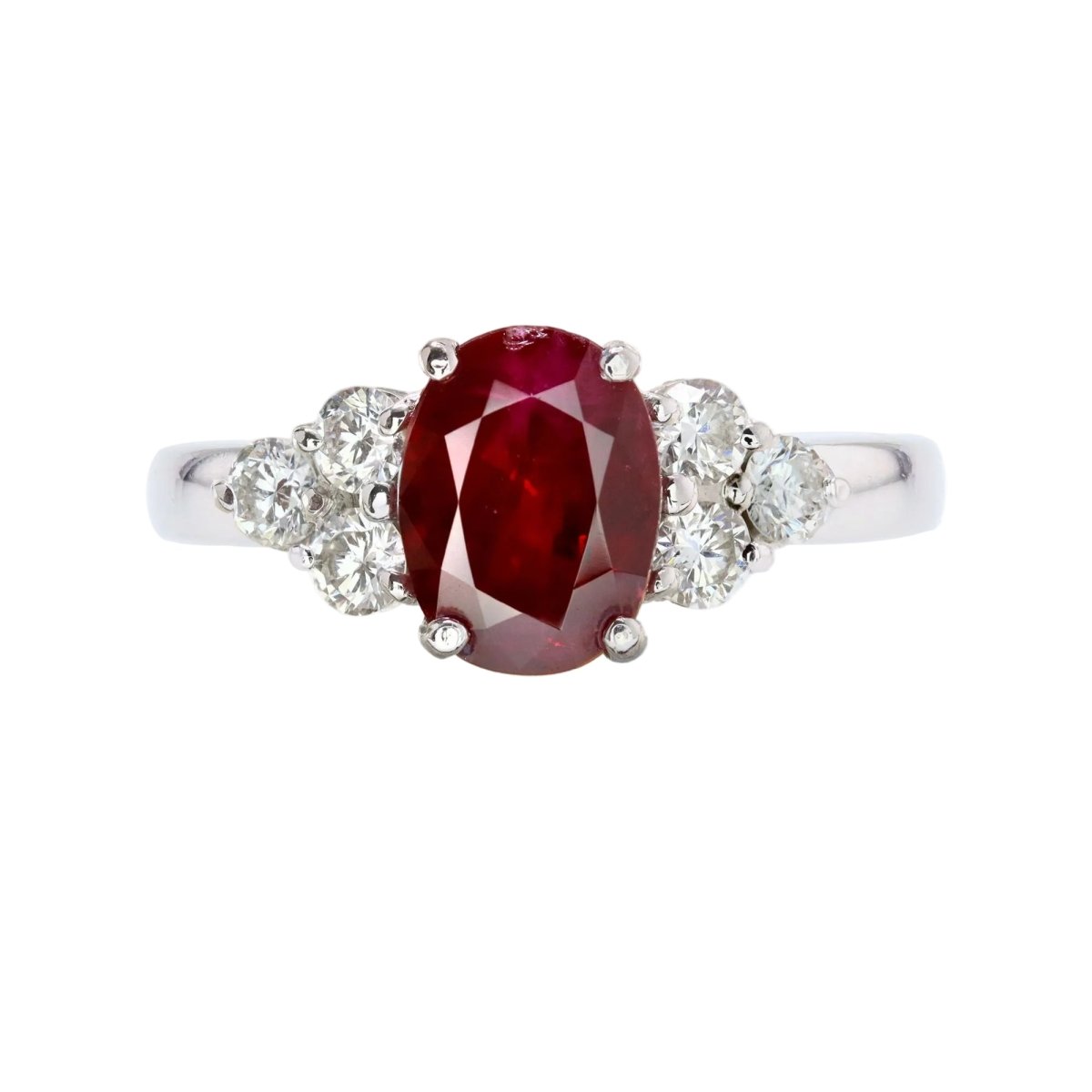 Bague en or blanc, rubis et diamants - Castafiore