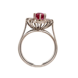 Bague en or blanc, rubis et diamants - Castafiore