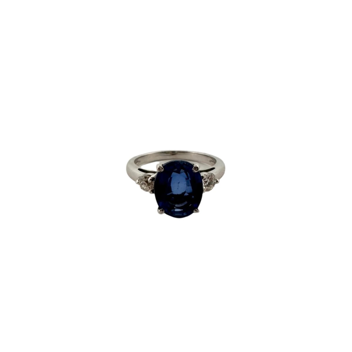Bague en or blanc, saphir et diamant - Castafiore
