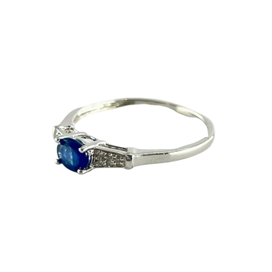 Bague en or blanc saphir et diamants - Castafiore