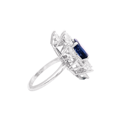 Bague en or blanc, saphir et diamants - Castafiore