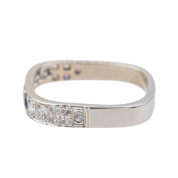 Bague en or blanc, saphir et diamants - Castafiore