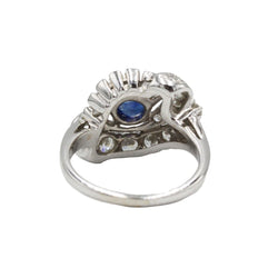 Bague en or blanc, saphir et diamants - Castafiore