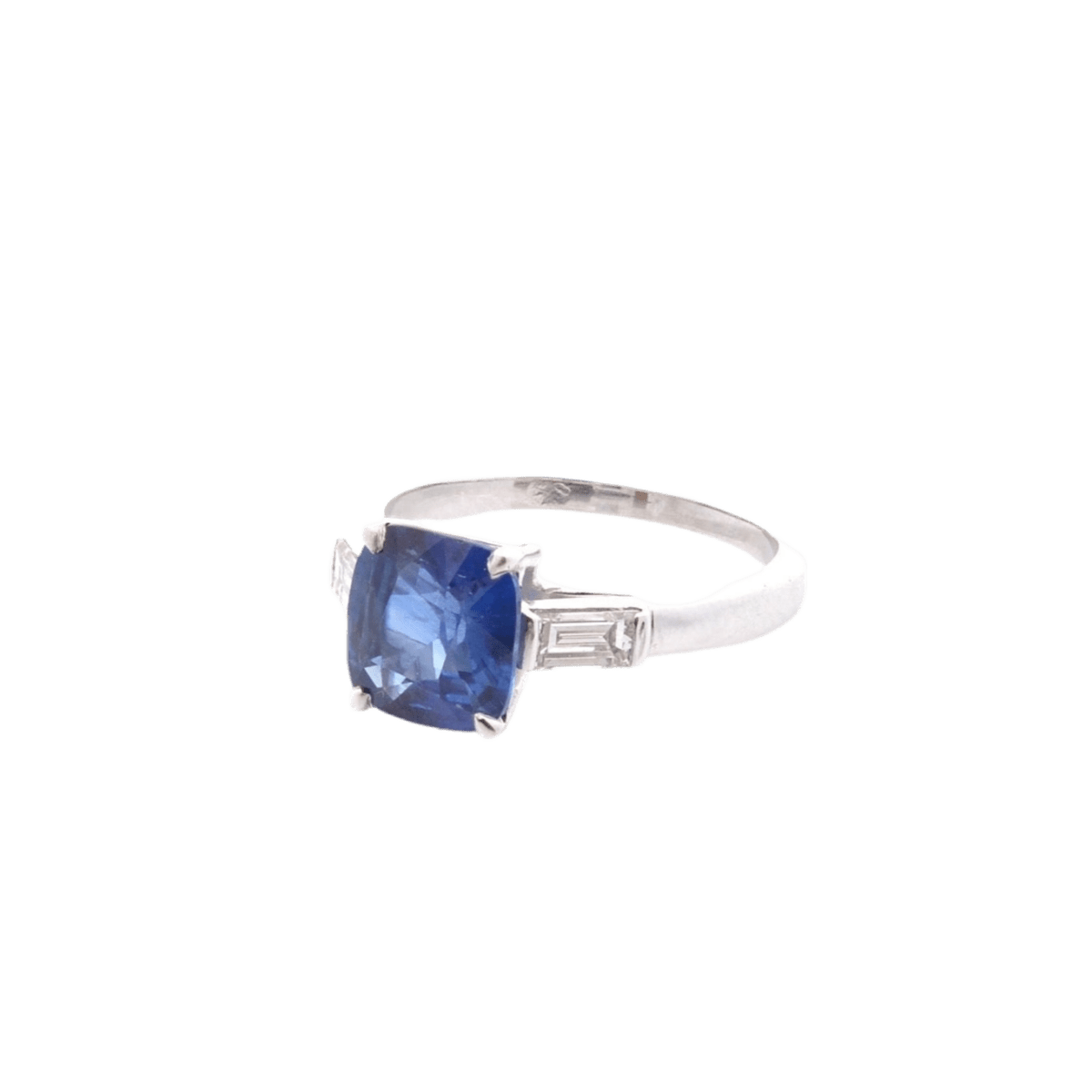 Bague en or blanc, saphir et diamants - Castafiore