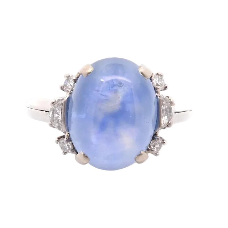 Bague en or blanc, saphir et diamants - Castafiore