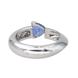 Bague en or blanc, saphir et diamants - Castafiore