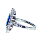 Bague en or blanc, saphir et diamants - Castafiore