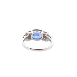 Bague en or blanc, saphir et diamants - Castafiore