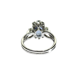 Bague en or blanc, saphir et diamants - Castafiore
