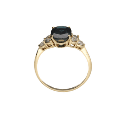 Bague en or blanc, saphir et diamants - Castafiore