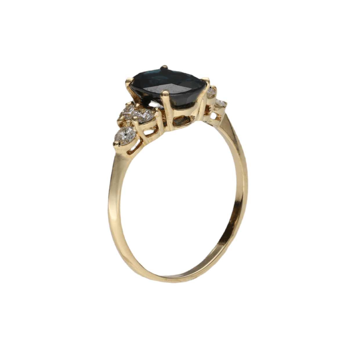 Bague en or blanc, saphir et diamants - Castafiore