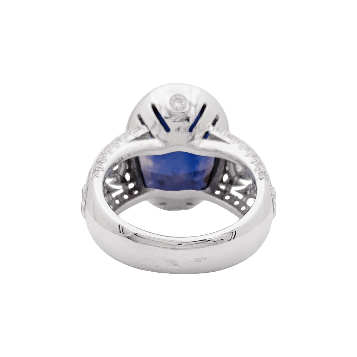 Bague en or blanc, saphir et diamants - Castafiore