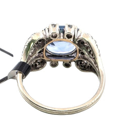 Bague en or blanc, saphir et diamants - Castafiore