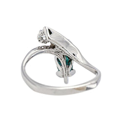 Bague en or blanc, saphir et diamants - Castafiore