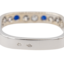 Bague en or blanc, saphir et diamants - Castafiore