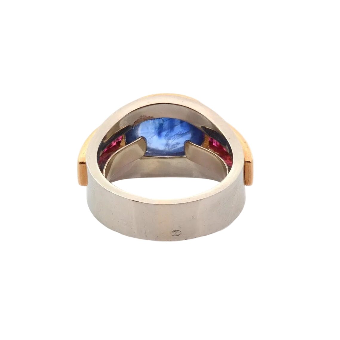 Bague en or blanc, saphir et rubis - Castafiore