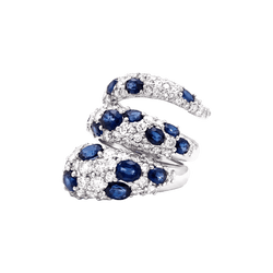 Bague en or blanc, saphirs et diamants - Castafiore