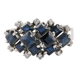 Bague en or blanc, saphirs et diamants - Castafiore