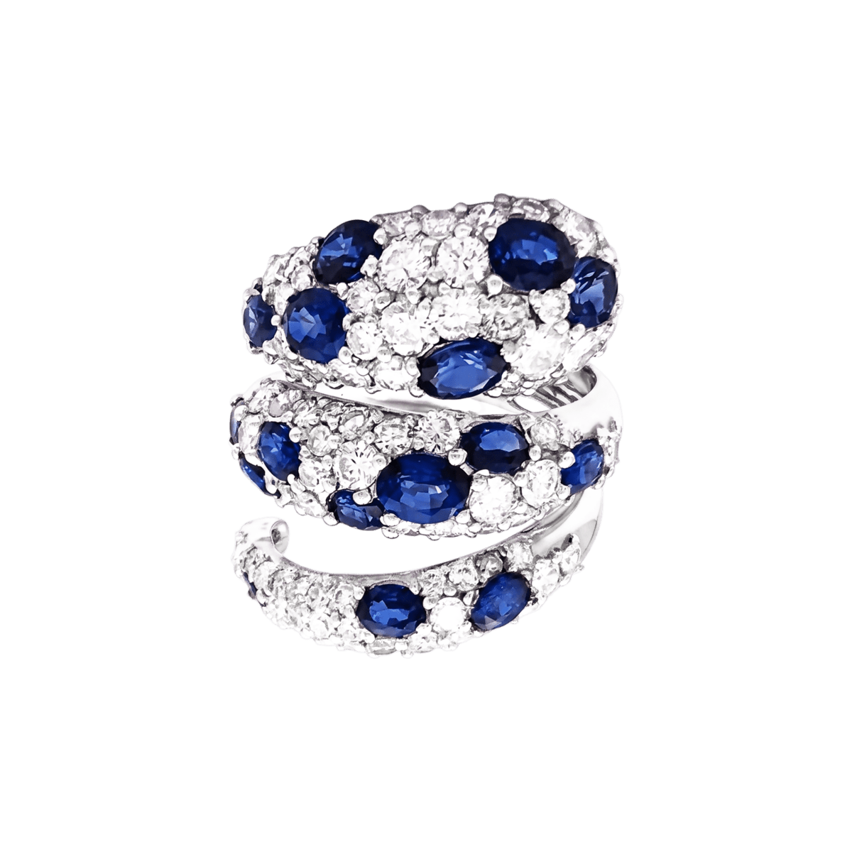 Bague en or blanc, saphirs et diamants - Castafiore